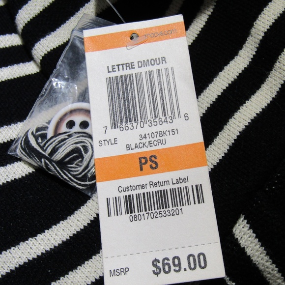 NEW Style & Co Black & White Knit Peplum Blazer PS - Picture 5 of 5